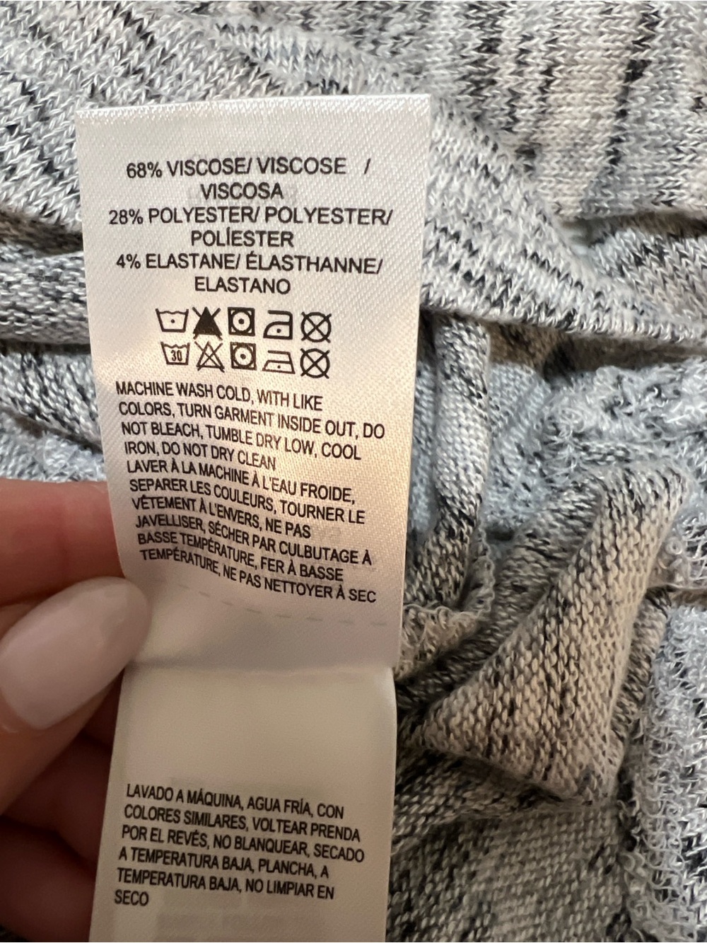 Lucky Brand Cloud Soft NWT Women's Gray Marled Long-Sleeve Top- Large - Picture 8 of 9